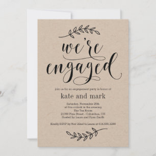 Rustikale Eleganz Engagement Partei Einladung Kraf