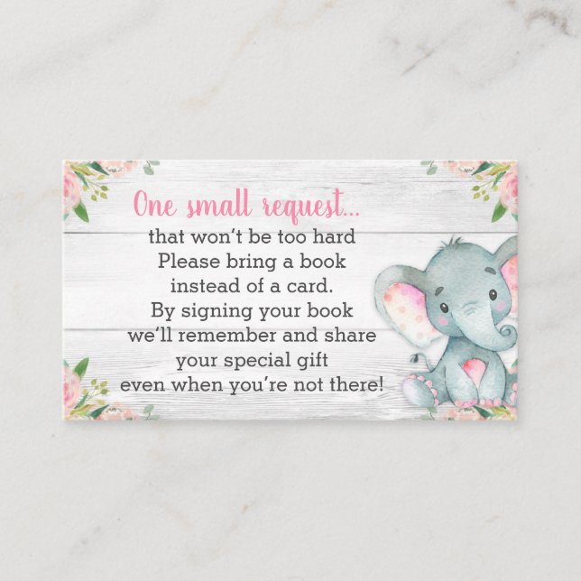 Rustikale Elephant Baby Showkarte Begleitkarte (Vorderseite)