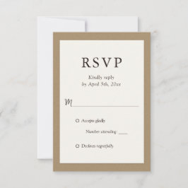 Rustikale Elfenbein-Kraft-Papier-Hochzeitskarten RSVP Karte
