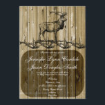 Rustikale Elk Wildlife Hunting Einladungen<br><div class="desc">Eine rustikale Hochzeitseinladung mit einer Elche und Elche Anglern an der Grenze und Scheunenholzplanken. Die Rückseite der Einladungen zeigt die gleiche rustikale Landschaft und das Wort "Liebe". Vollständig anpassbar mit Ihren eigenen Daten. Hier sind die passenden RSVP-Karten für Hochzeiten:</div>