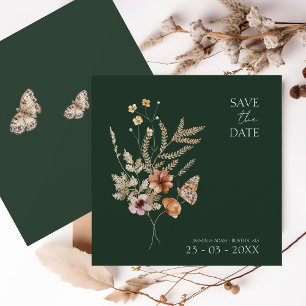 Rustikale Emerald Green Fall Wildblumen Hochzeit Save The Date