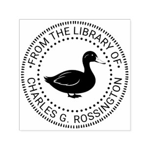 Rustikale Ente Stehende Bibliotheksbuch Name Permastempel