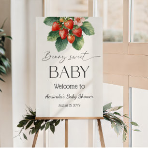 Rustikale Erdbeeren süße Baby Shower Begrüßung Poster