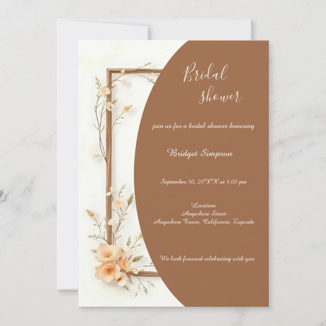 Rustikale Erdblume Harmonie bridal Einladung (Vorderseite)