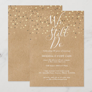 Rustikale Erneuerung wir noch immer Gold Stars Einladung