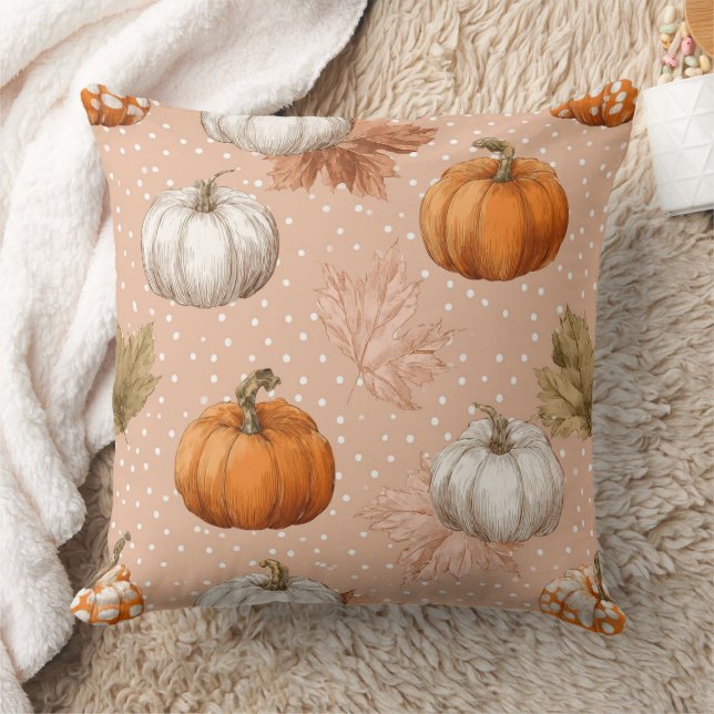 Rustikale Ernte Herbst - Pumpkins & Blätter Kissen (Decke)