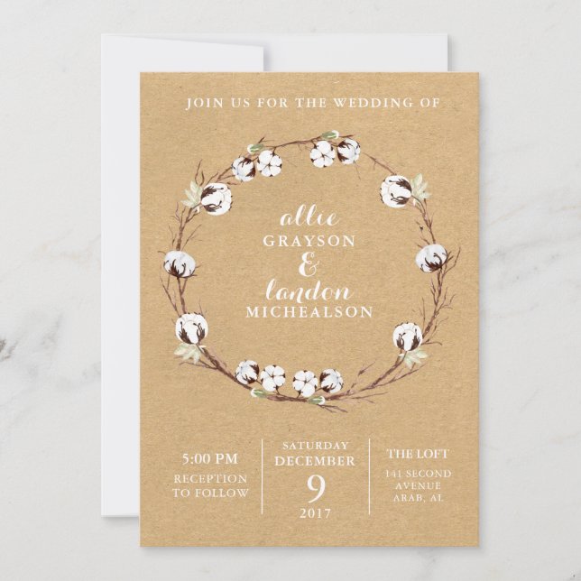 Rustikale Ernteeinladung Einladung (Vorderseite)
