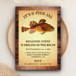 Rustikale Erwachsene Fischen Geburtstagsparty Einl Einladung<br><div class="desc">Die rustikale Geburtstagsfeier lädt Sie mit einem Fisch vor einem Vintagen Pergament-Hintergrund ein. Fügen Sie einfach Ihre Veranstaltungsdetails zu dieser einfach zu bedienenden Vorlage hinzu,  um sie zu einer einmaligen Einladung zu machen. Dreh die Karte um eine rustikale Holzstruktur auf der Kartenrückseite zu zeigen.</div>