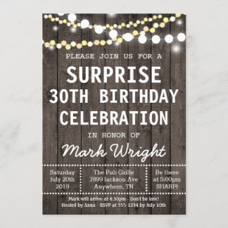 Rustikale Erwachsenenüberraschung Einladung zur Ge