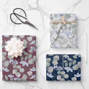 Rustikale Eukalyptus-Aquarell-Hochzeit  Geschenkpapier Set