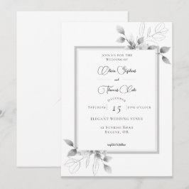 Rustikale Eukalyptus Frame Calligraphy Winter Wedd Einladung