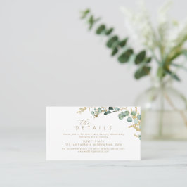 Rustikale Eukalyptus-goldene Vegetation Hochzeiten Platzkarte