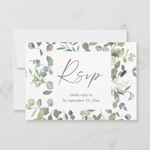 Rustikale Eukalyptus Greenery D 2 mit RSVP-Karte RSVP Karte