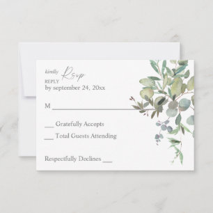 Rustikale Eukalyptus Greenery Duo RSVP Card Karte