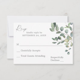 Rustikale Eukalyptus Greenery Duo RSVP Karte 3