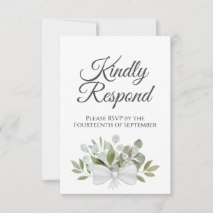 Rustikale Eukalyptus & Greenery Sage Green Wedding RSVP Karte