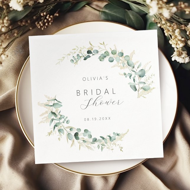 Rustikale Eukalyptus-Grünpflanzen Boho Brautparty Serviette (Rustic eucalyptus greenery boho Bridal Shower Napkins)