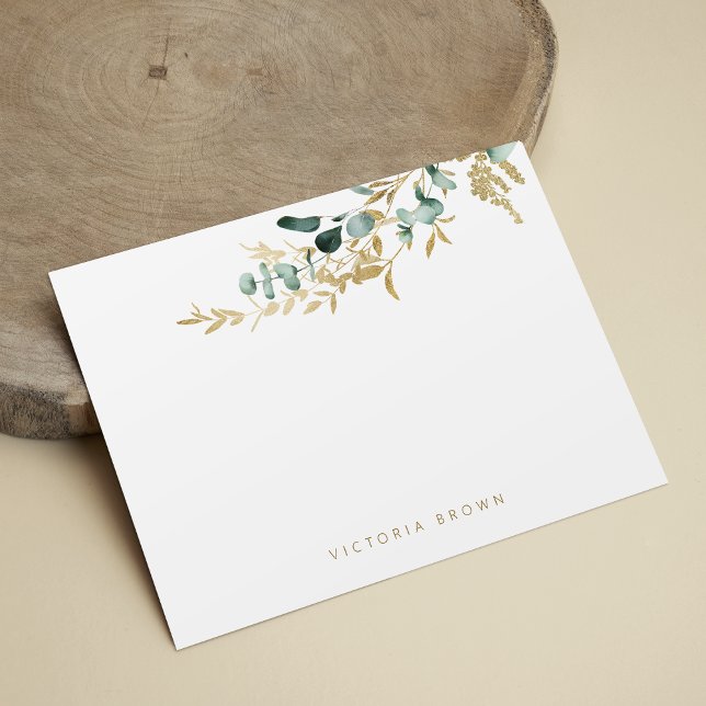 Rustikale Eukalyptus-Pflanzen Personalisiert Stati Mitteilungskarte (Rustic eucalyptus greenery Personalized Stationery Note Card)