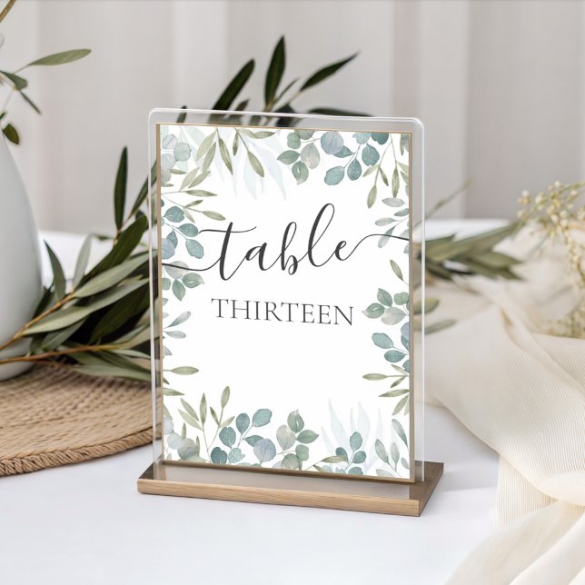 Rustikale Eukalyptus-Salbei-Grüne Hochzeit Tischnummer (Von Creator hochgeladen)