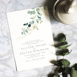 Rustikale Eukalyptus-Salbei-Hochzeit Einladung