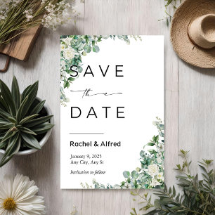 Rustikale Eukalyptus Save the Date Einladung