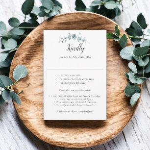 Rustikale Eukalyptus-SkriptWedding RSVP Karte