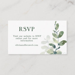 Rustikale Eukalyptus Wedding RSVP Begleitkarte