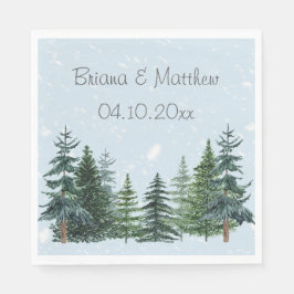Rustikale Evergreen Winter Pine Trees Serviette