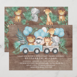Rustikale Fahrt von Junglebewesen Boys Babydusche Einladung