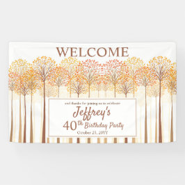 Rustikale Fall Bäume Terracotta 40. Geburtstag Par Banner