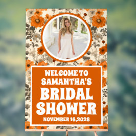 Rustikale Fall Blume Foto Brautparty Willkommen Acrylschild