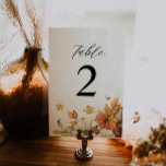 Rustikale Fall-Foliage Tischnummer<br><div class="desc">Rustikale Fall Foliage Hochzeit Tischnummer mit lebhaften Blätter und rustikalen Details, die Ihre Gäste bezaubern werden. Alle Texte können bearbeitet werden - Klicken Sie auf die Schaltfläche "Weitere Einstellungen vornehmen", um sie zu bearbeiten. Passende Artikel in unserem Shop Cava Party Design</div>