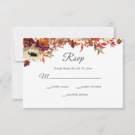 Rustikale Fall Sonnenblumenkürbis Hochzeit RSVP Karte