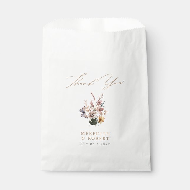 Rustikale Fall Wildblume Bouquet Wedding Geschenktütchen (Vorderseite)