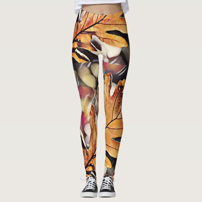 Rustikale Falleiche, orange gelb Leggings (Vorderseite)