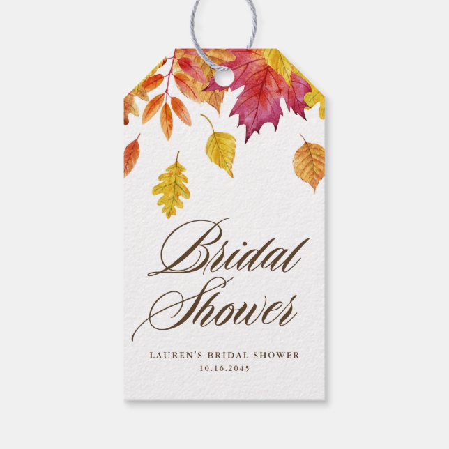 Rustikale Fallende Blätter Garland Herbstwoche Bra Geschenkanhänger (Rückseite)