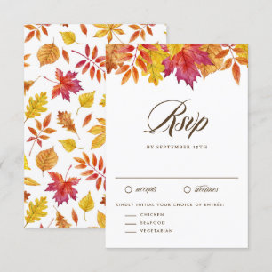 Rustikale Falling Blätter Garland Herbsthochzeit RSVP Karte