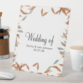 Rustikale Falling Leaf Pampas Floating Wedding Sockelschild