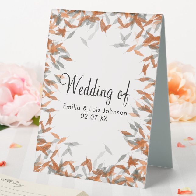 Rustikale Falling Leaf Pampas Floating Wedding Tischaufsteller (In Situ (Hochzeit))