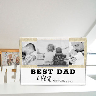 Rustikale Familie Bester Vater Vater 3 Fotoblock