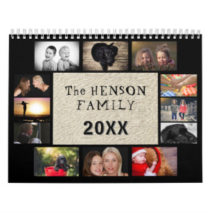 Rustikale Familien Monatliche Fotos Jahr 2026 Kalender
