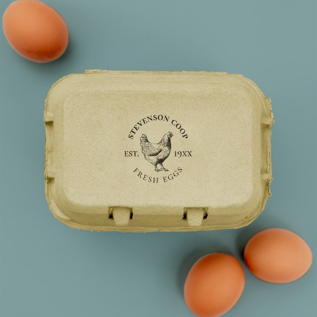 Rustikale Familienfarm Personalisiertes frisches H Gummistempel (Von Creator hochgeladen)