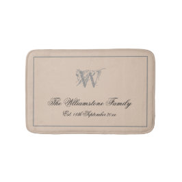 Rustikale Familienname Chic Monogram Wedding-Gesch Badematte