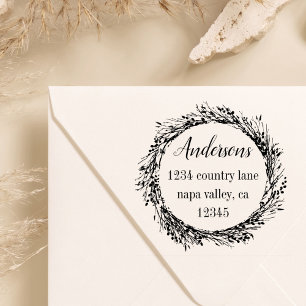 Rustikale Familienname-Rücksendeadresse des Gummistempel