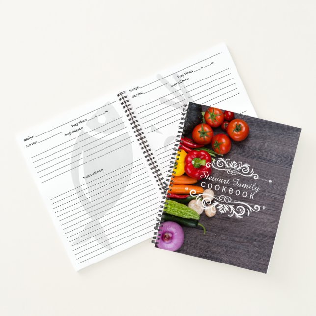 rustikale Familienrezepte Kochbuch Personalisiert Notizbuch (Innenseite)