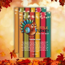 Rustikale, farbenfrohe kleine Türkei Babydusche Dankeskarte