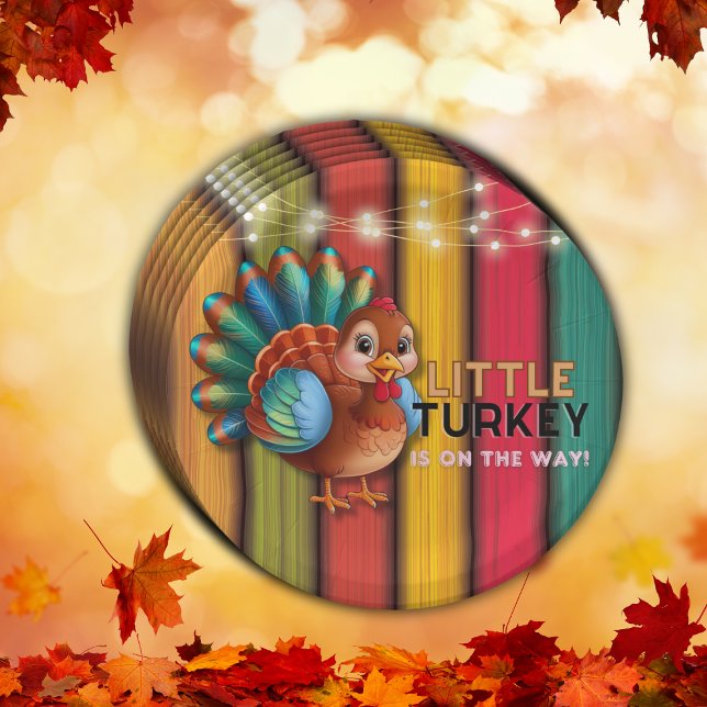 Rustikale, farbenfrohe kleine Türkei Babydusche Pappteller (Von Creator hochgeladen)