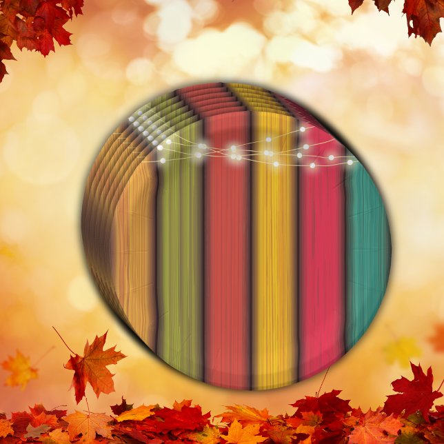 Rustikale, farbenfrohe kleine Türkei Babydusche Pappteller (Von Creator hochgeladen)