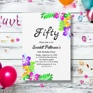 Rustikale farbenfrohe Rose Sommerblütenfest 50. Ge Einladung