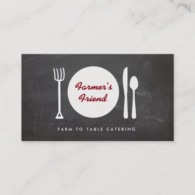 Rustikale Farm bis Tafelbrett Catering Visitenkarte (Vorderseite)